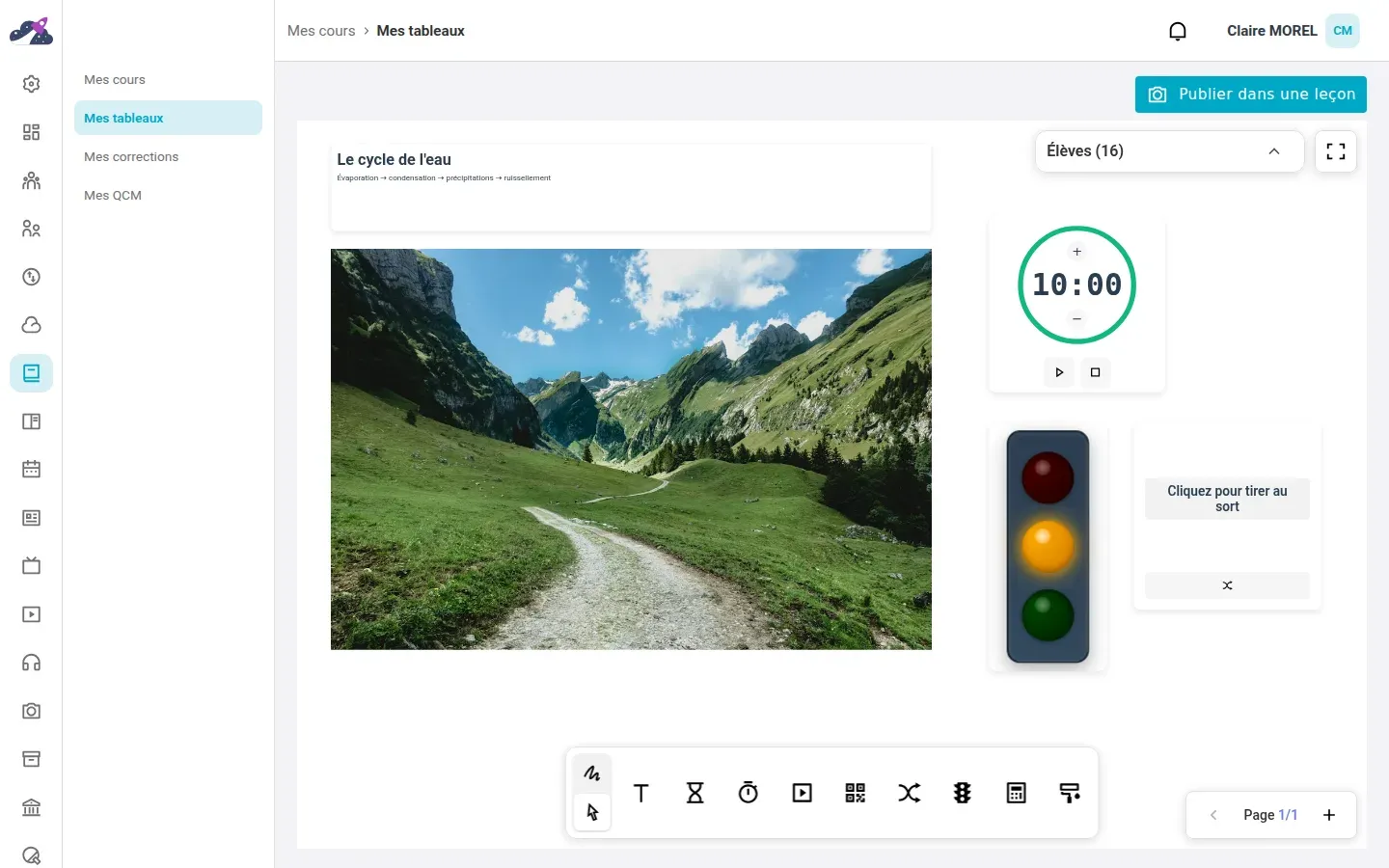Module Tableau interactif de Nuage d'école